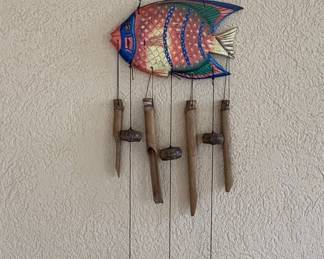 Hand-Painted Wooden Fish Wind Chime