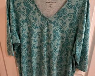 Woman Within Paisley Print V-Neck Top