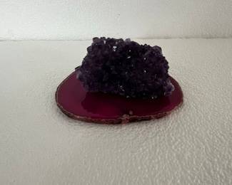Amethyst Geode Slice with Crystal Cluster