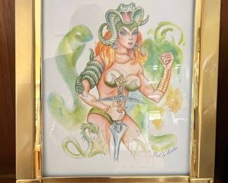 Original Watercolor Art - "Medusa" by L. Glusha