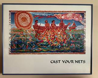 John August Swanson "Cast Your Nets" Acrylic Painting