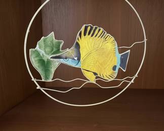 Enamel and Metal Butterflyfish Sun Catcher