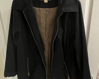 Michael Kors Black Zip-Up Jacket with Logo Lining