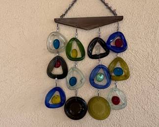 Mid-Century Modern Glass Wind Chime Mobile