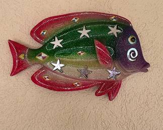 Hand-Painted Resin Tropical Fish Wall Decor