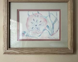 Marcy Chapman Sand Dollar Watercolor Painting