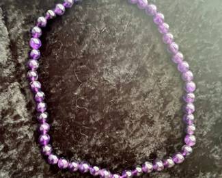 Amethyst Beaded Necklace with Magnetic Clasp