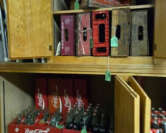 Vintage soda bottles and crates