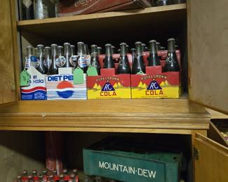 Vintage soda bottles and crates