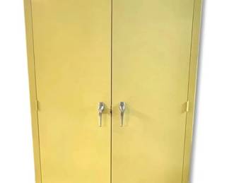 Yellow Metal Cabinet with Shelving