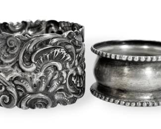 Vintage Sterling Silver Napkin Holders 57g Total