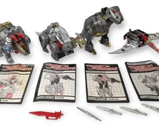 4 Transformers G1 Heroic Dinobots Slag, Sludge, Swoop  Grimlock