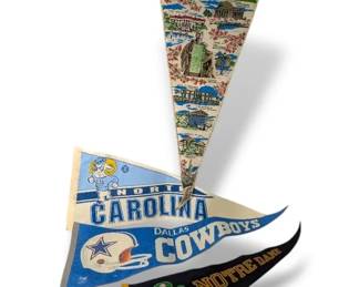 Vintage Felt Pennants  Notre Dame, North Carolina, Dallas Cowboys,  Washington D.C.