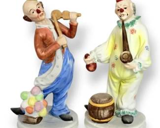 Two Porcelain Jasco Clown Figurines