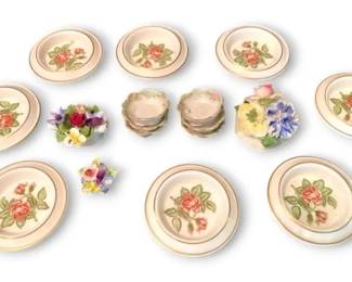 Wedgwood China Coasters, Porcelain Flowers,  Decor