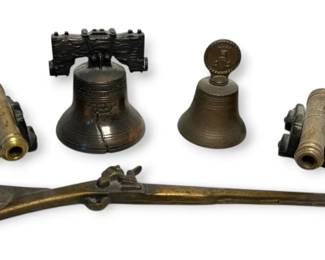 Small Vintage Replicas Liberty Bell, Cannons,  More