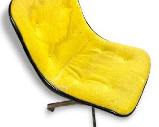 MCM Yellow Chrome Base Office Chair