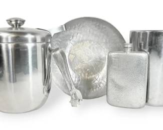 Vintage James Dixon  Sons Pewter Flask And More Barware