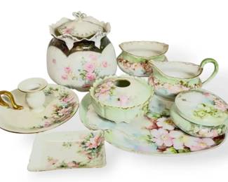 TV Limoges France Porcelain Vanity Set