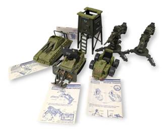 1980s G.I. Joe Weapon Transport, Watch Tower, Mini Tank,  More