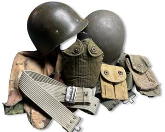 WWIIEra U.S. Military Gear  Helmets, Canteen,  More