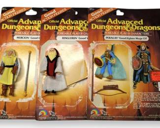 Three 1983 LJN Advanced Dungeons  Dragons Good Action Figures w Accessories