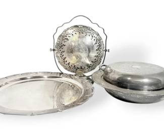 Silver Plated Dishes And Serving Trays