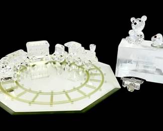 Swarovski Crystal Train, Camera, Bear, And More Crystal And Glass Figurines
