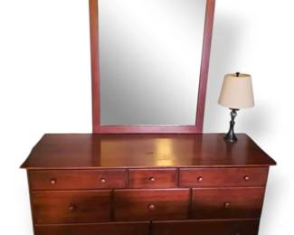 Moosehead Monson, Maine Solid Wood 8 Drawer Dresser, Mirror  Lamp