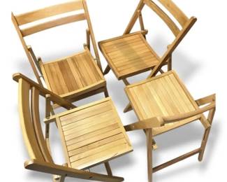 Four Wooden Folding Chairs