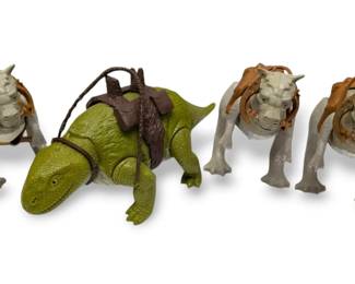 1980s Star Wars Kenner Patrol Dewback  Three Tauntaun Action Figures