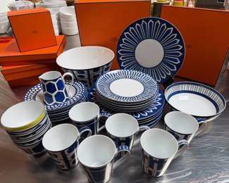 Hermes "Blues d'Ailleurs" Dish Set