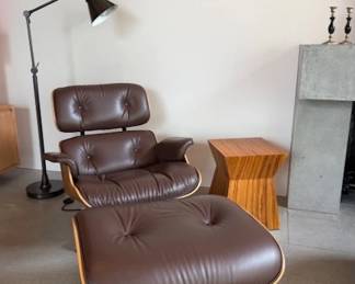 Eames Lounge Chair with Ottoman ~Christian Liaga Side Table for Gus Designs