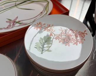Hermes Plates "Jardin des Orchides"