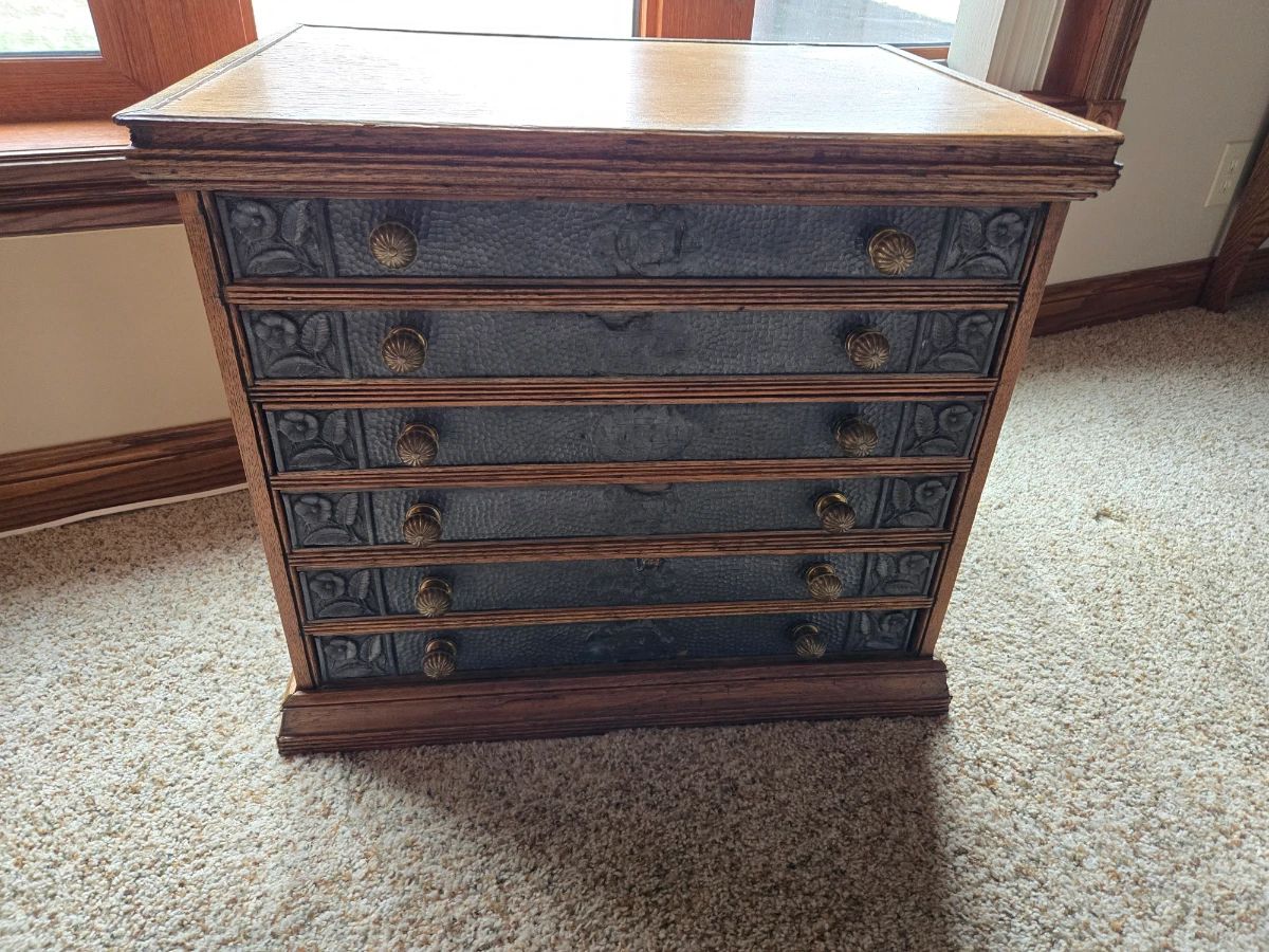 Antique spool cabinet 