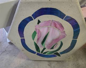 Stained glass stepping stone