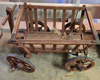 Wood wagon decor