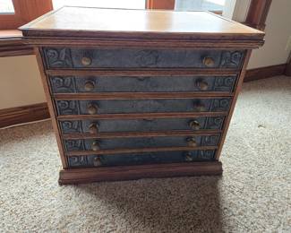 Antique spool cabinet