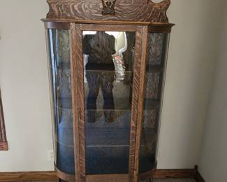 Curved glass China hutch