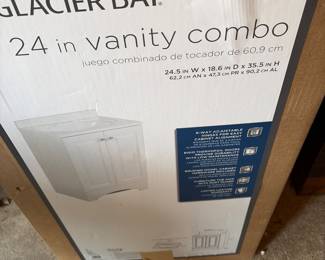 Rand new white bathroom vanity