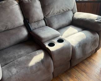 Raymour and Flanagan double electric recliner gray almost brand new