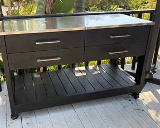 KE120Malibu Metal Outdoor Kitchen Island