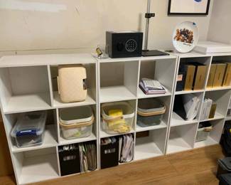 KE1743 White Storage Units With Mini Fridge