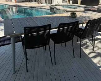 KE144Outdoor Patio Table With Bench  Chairs