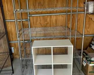 KE136Two Silver Racks And More