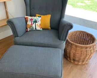 KE127Upholstered Armchair  Ottoman