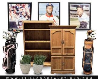 Autographed sports memorabilia, golf clubs, furniture, tools, yard tools, and much more