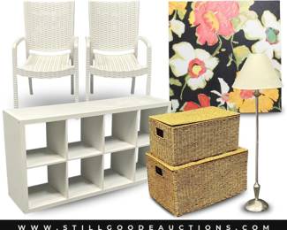 Storage, baskets, lighting, artwork, Longaberger, Lego, kitchen appliances, and much more