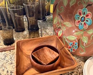 Mid century wood bowls