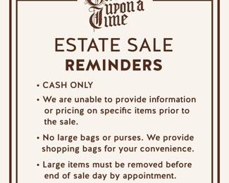 ouat estate sale reminders